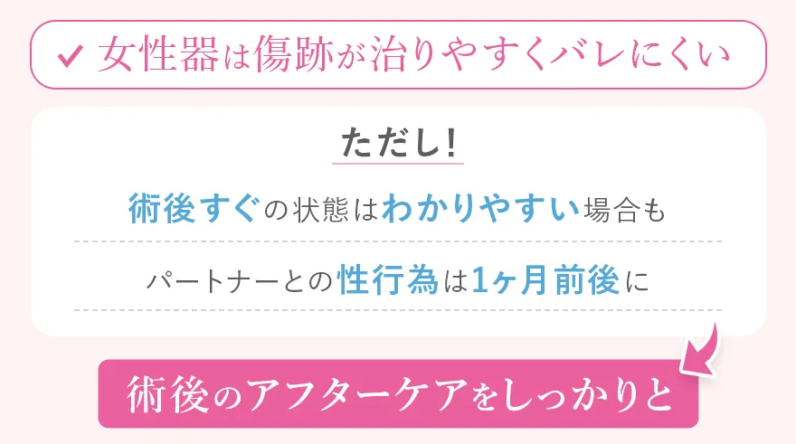 婦人科形成術後の傷跡治る