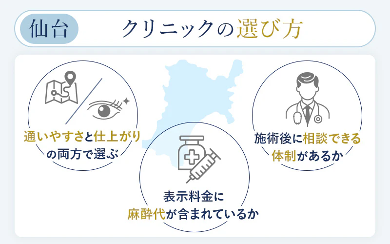 仙台の二重整形クリニックの選び方のポイント