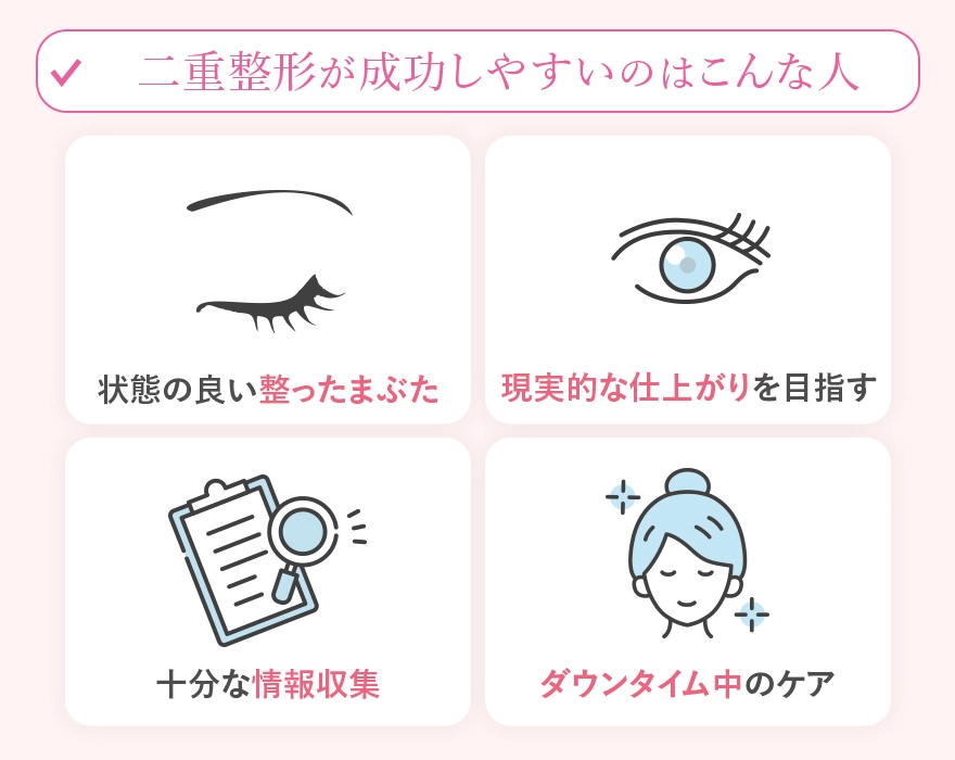 二重整形が成功しやすい人の特徴